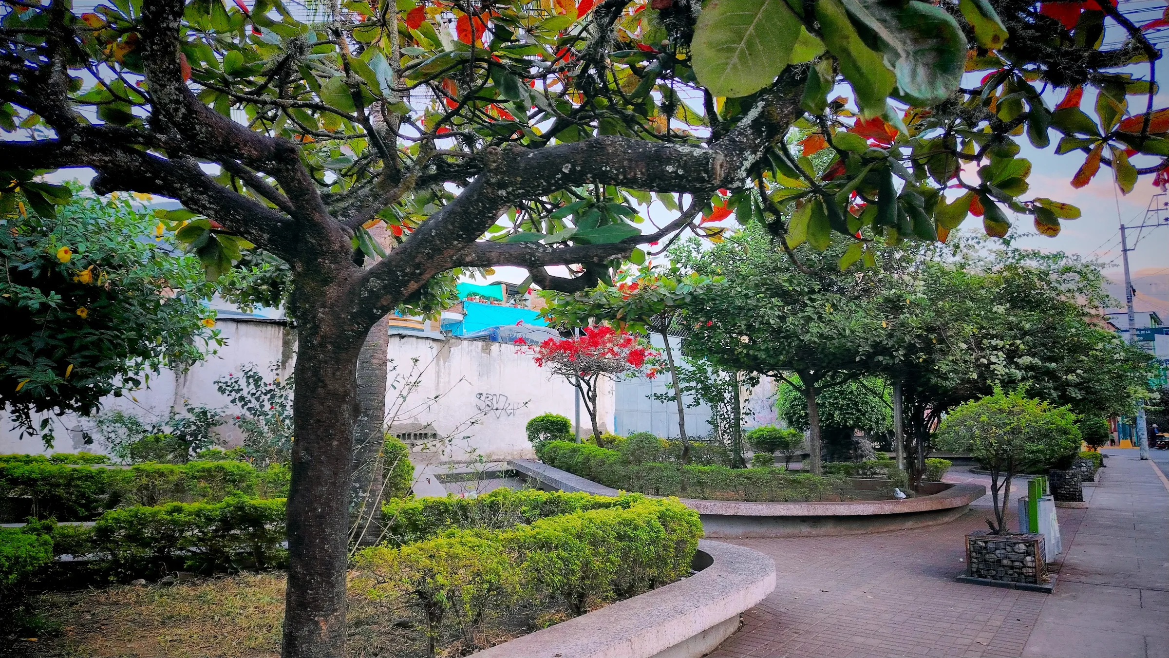 Parque de los bomberos al amanecer